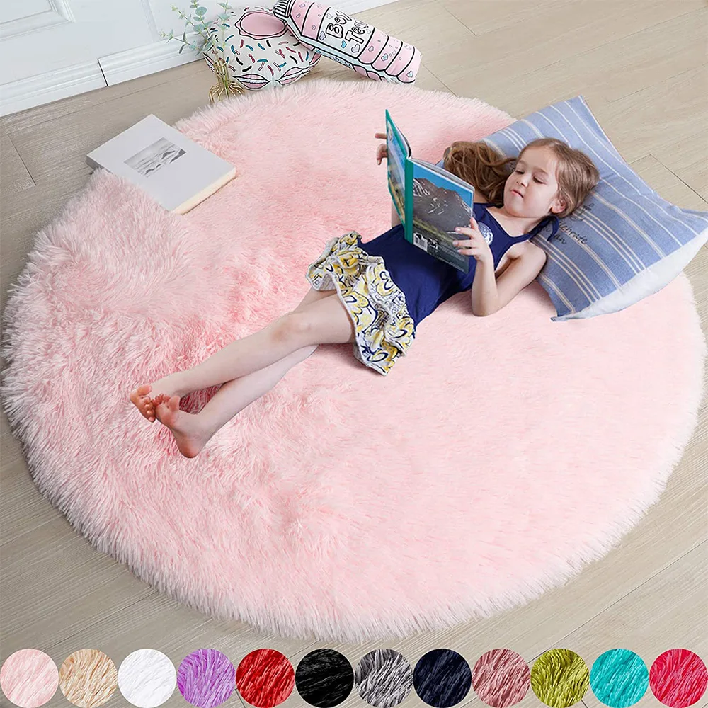 100/120/140/160 Round Rug Fluffy Soft Area Rugs for Kids Girls Room 100/120/140/160 Round Rug Fluffy Soft Area Rugs for Kids Girls Room