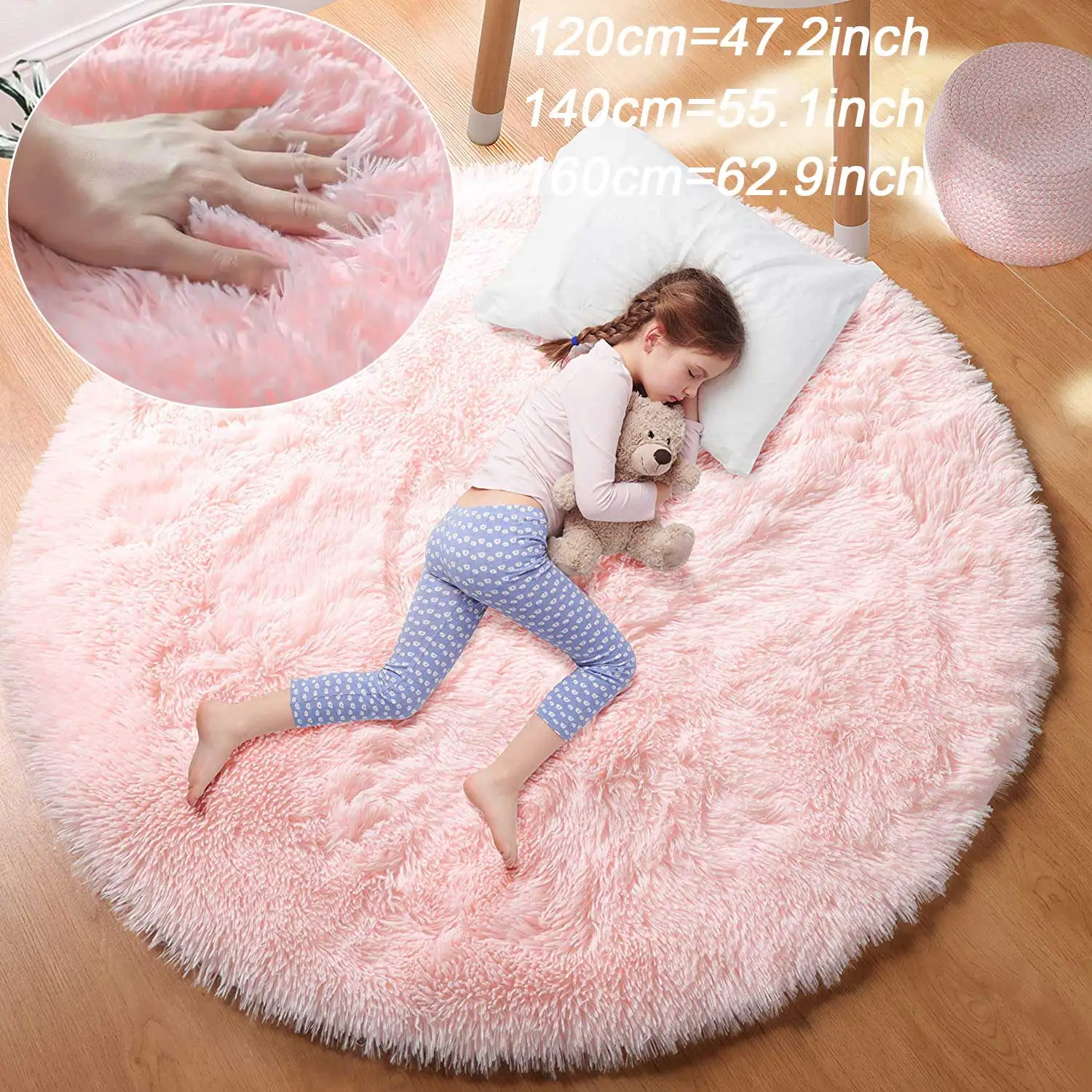 100/120/140/160 Round Rug Fluffy Soft Area Rugs for Kids Girls Room Size : 120cm diameter|140cm diameter|160cm diameter|100cm diameter 100/120/140/160 Round Rug Fluffy Soft Area Rugs for Kids Girls Room Size : 120cm diameter|140cm diameter|160cm diameter|100cm diameter