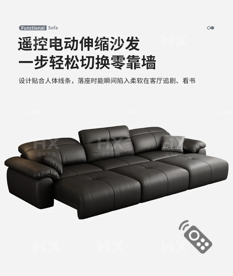 Genuine Leather Black Sofa Recliner