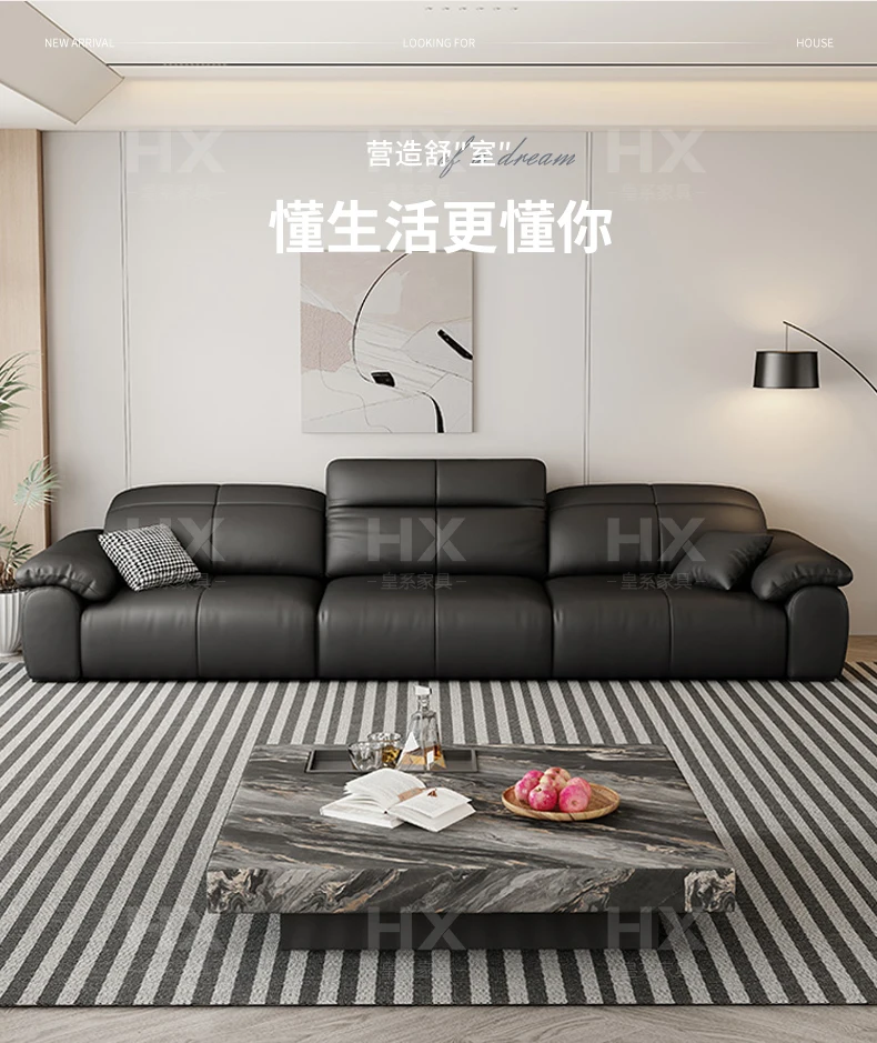 Genuine Leather Black Sofa Recliner