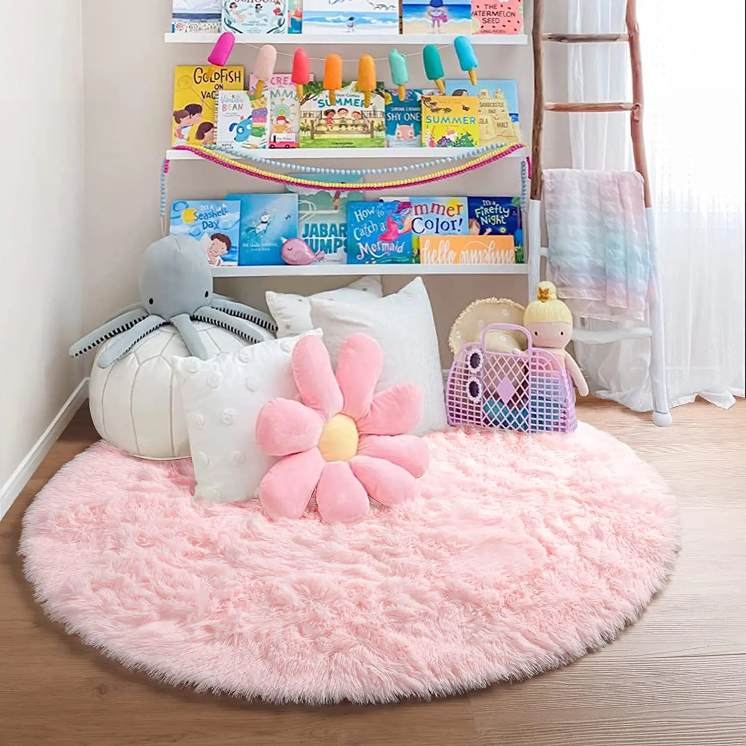 100/120/140/160 Round Rug Fluffy Soft Area Rugs for Kids Girls Room 100/120/140/160 Round Rug Fluffy Soft Area Rugs for Kids Girls Room
