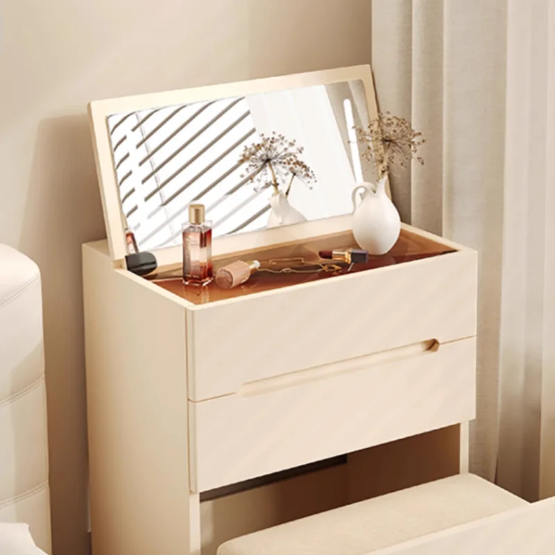 Flip Top Mirror Minimalist Vanity Table With Chair Wide Compact Elegant Vanity Table Flip Top Mirror Minimalist Vanity Table With Chair Wide Compact Elegant Vanity Table
