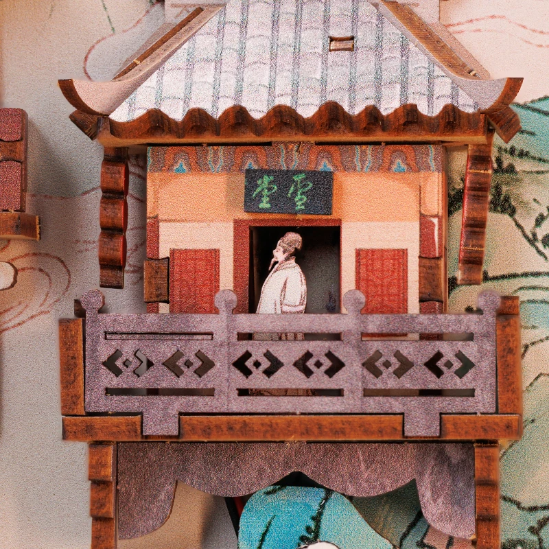CUTEBEE Antiquity Book Nook Chinese Style Doll House Kit with Touch Light CUTEBEE Antiquity Book Nook Chinese Style Doll House Kit with Touch Light