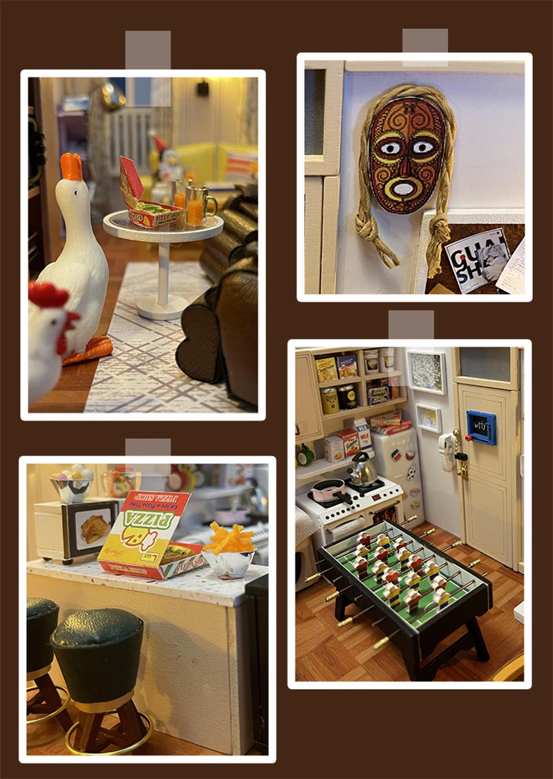 DIY Wooden Monica's Apartment Casa Miniature Building Kits DIY Wooden Monica's Apartment Casa Miniature Building Kits