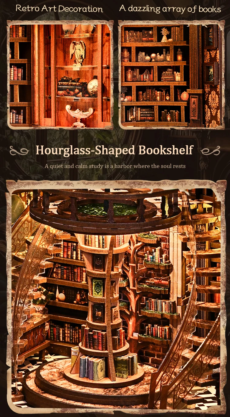 NEW DIY Wooden Book Nook Figurines NEW DIY Wooden Book Nook Figurines