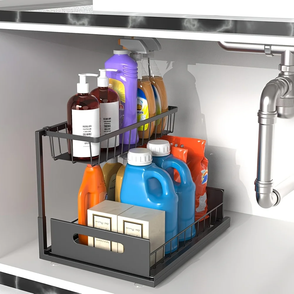 2-Tier Sliding Under Sink Organizer