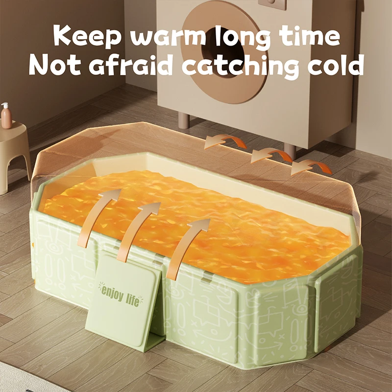 1PC green and white children’s portable thick folding bathtub BATHROOM ACCESSORIES Color : White|Green 1PC green and white children's portable thick folding bathtub BATHROOM ACCESSORIES Color : White|Green