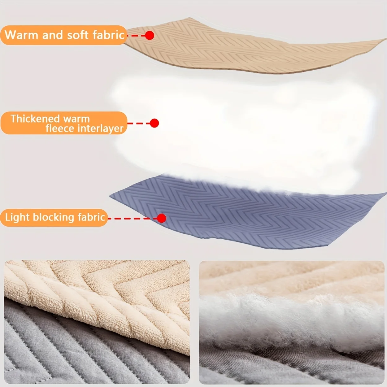 1Pc Thick Blackout Curtains with Velvet Lining 1Pc Thick Blackout Curtains with Velvet Lining