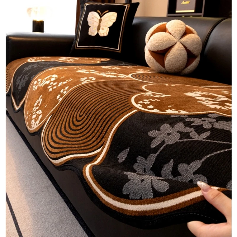 1pc Floral Jacquard Unique Shape Anti-Slip Chenille Sofa Cover LINENS & BEDDING Color: Brown Specification: 90x210cm|90x240cm|90x160cm|90x180cm|90x120cm|90x280cm|90x90cm 1pc Floral Jacquard Unique Shape Anti-Slip Chenille Sofa Cover LINENS & BEDDING Color: Brown Specification: 90x210cm|90x240cm|90x160cm|90x180cm|90x120cm|90x280cm|90x90cm