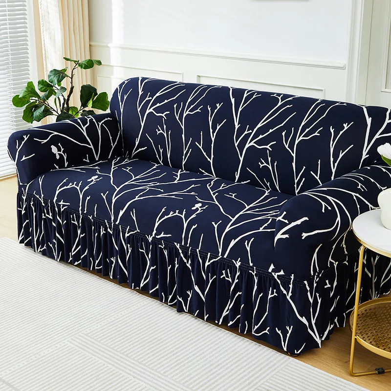1pc Floral Printed Sofa Slipcover Non-slip Sofa Cover With Skirt 1pc Floral Printed Sofa Slipcover Non-slip Sofa Cover With Skirt