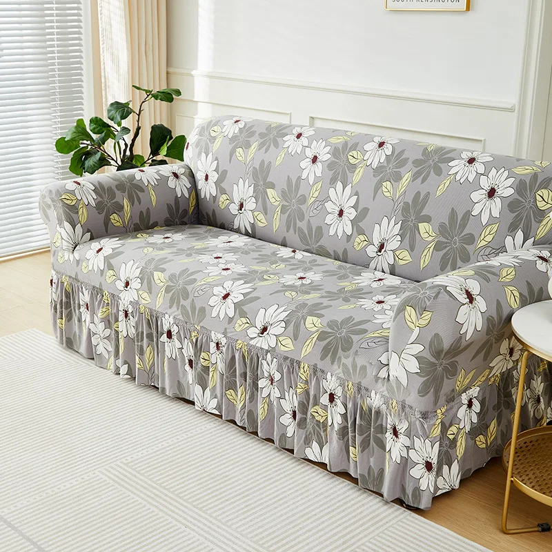 1pc Floral Printed Sofa Slipcover Non-slip Sofa Cover With Skirt 1pc Floral Printed Sofa Slipcover Non-slip Sofa Cover With Skirt