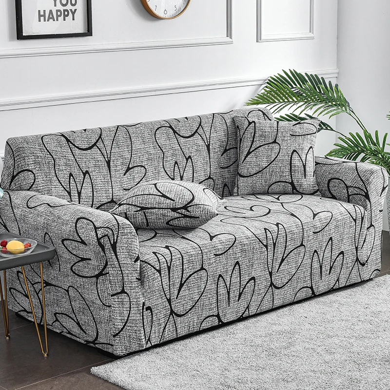 1pc Flower Printed Elastic Sofa Cover