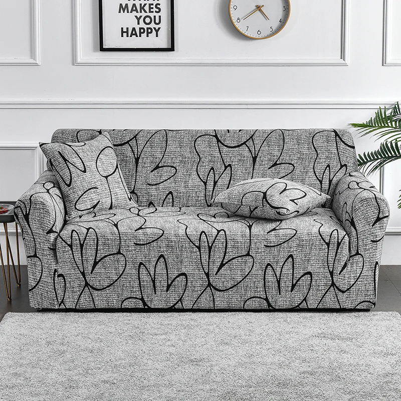 1pc Flower Printed Elastic Sofa Cover