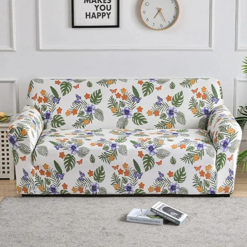 1pc Flower Printed Elastic Sofa Cover