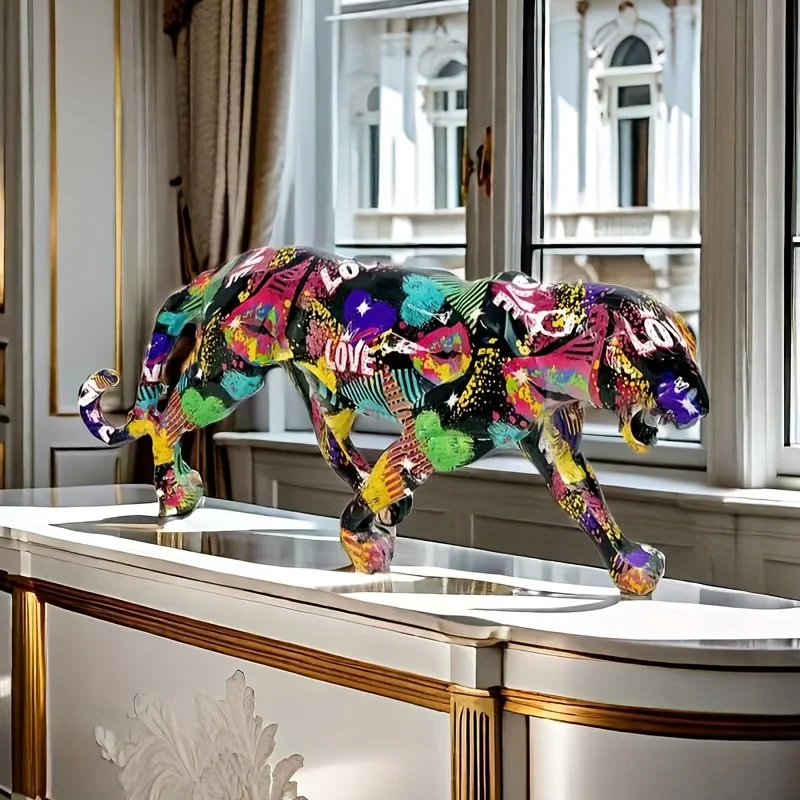 1pc Hand-Painted Realistic Leopard Resin Statue FIGURINES & MINIATURES 1pc Hand-Painted Realistic Leopard Resin Statue FIGURINES & MINIATURES