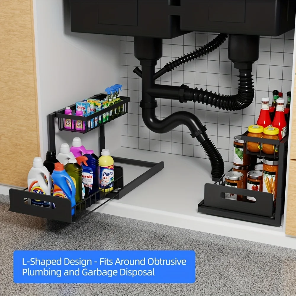 2-Tier Sliding Under Sink Organizer