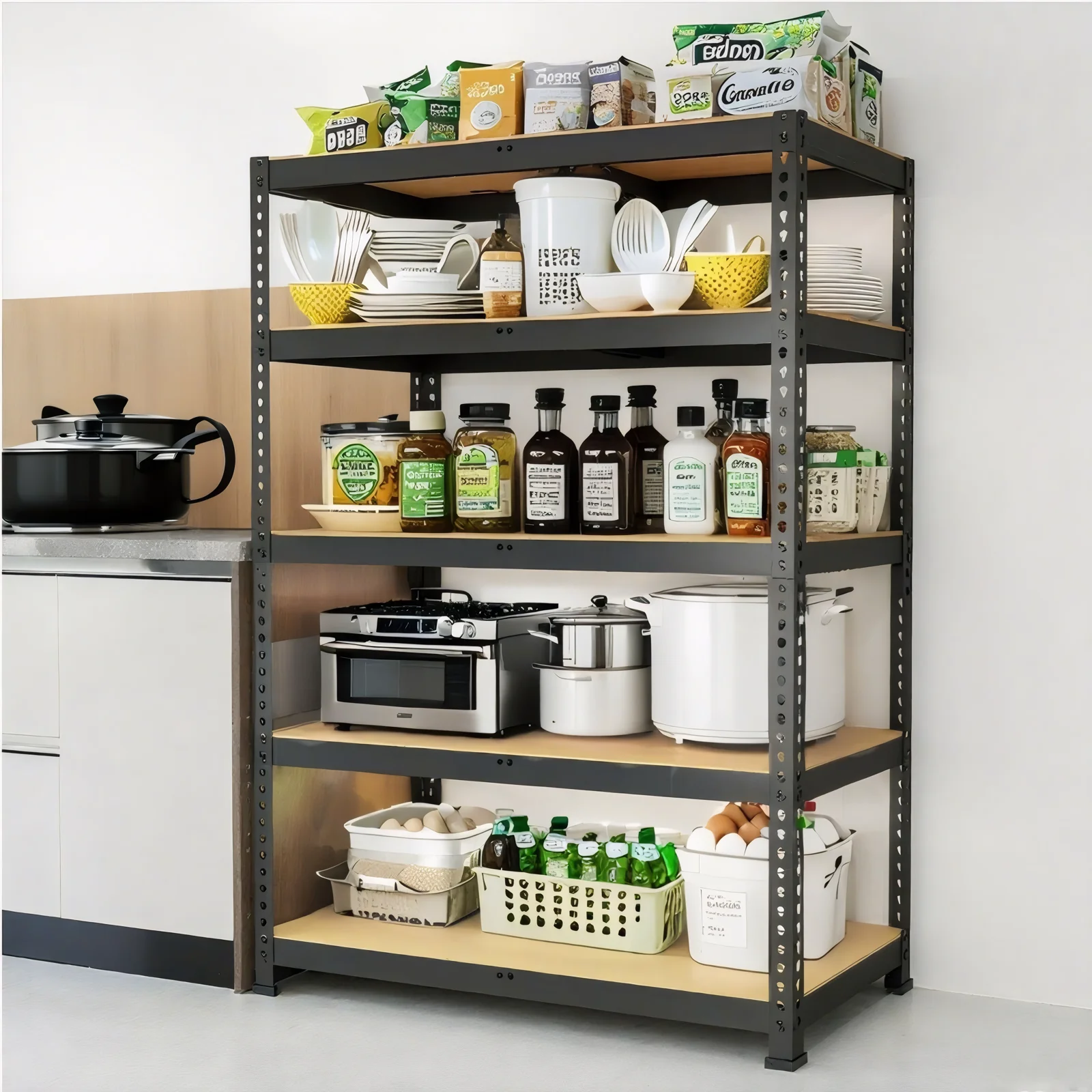 2000LBS Capacity Heavy Duty Adjustable Storage Shelve For Closet BATHROOM SHELVES Color : 60 H Black|72 H Black 2000LBS Capacity Heavy Duty Adjustable Storage Shelve For Closet BATHROOM SHELVES Color : 60 H Black|72 H Black