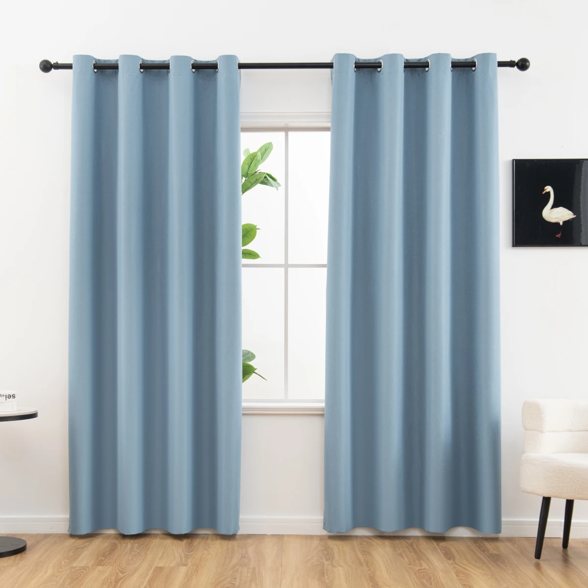 2pcs Modern 100% Blackout Curtain with Coated Lining, Curains for Bedroom, Living Room, Dining Room, Bathroom, Home Decor
