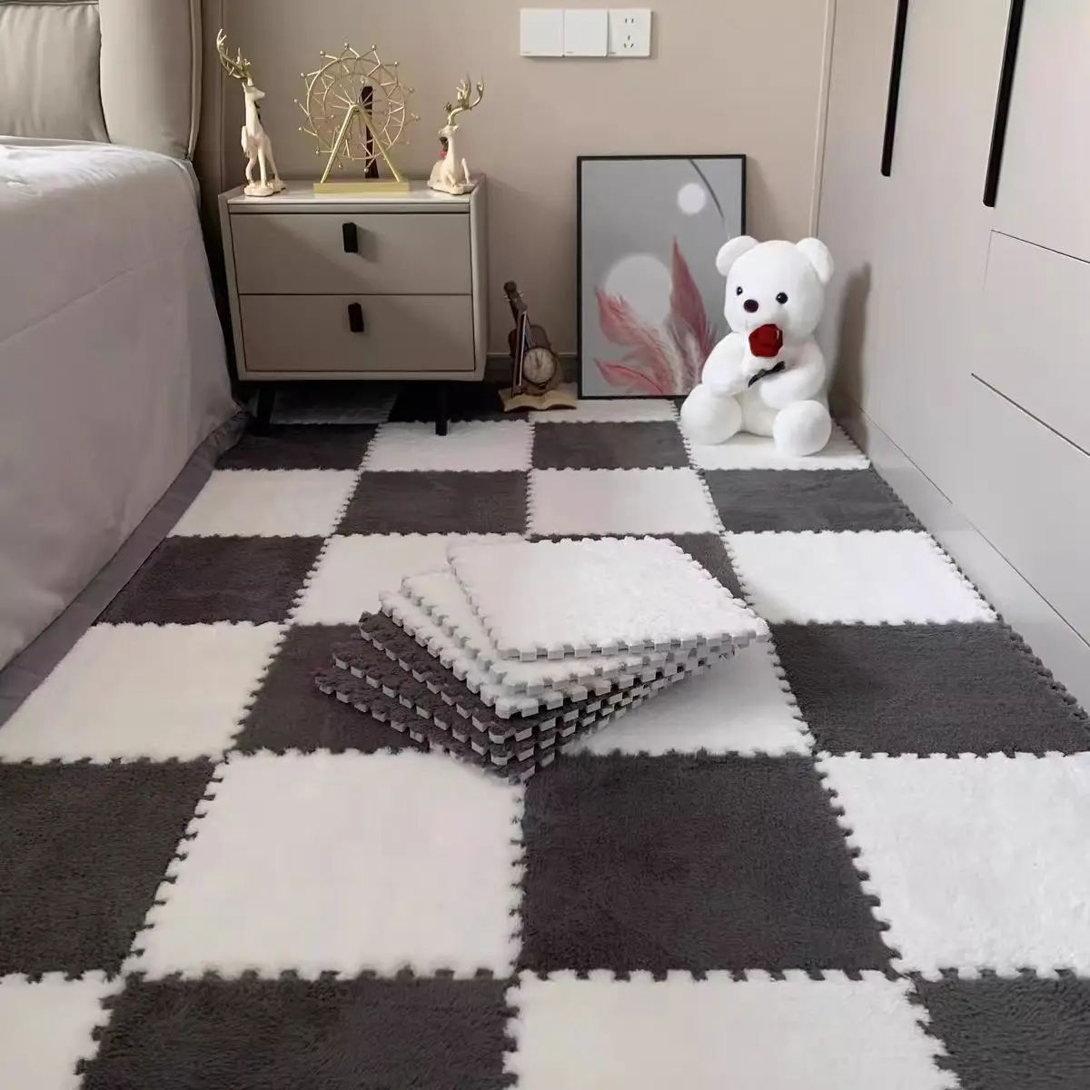 30*30CM Soft Plush Kids Carpet Baby Play Mat 10 PCS Puzzle Carpet 30*30CM Soft Plush Kids Carpet Baby Play Mat 10 PCS Puzzle Carpet