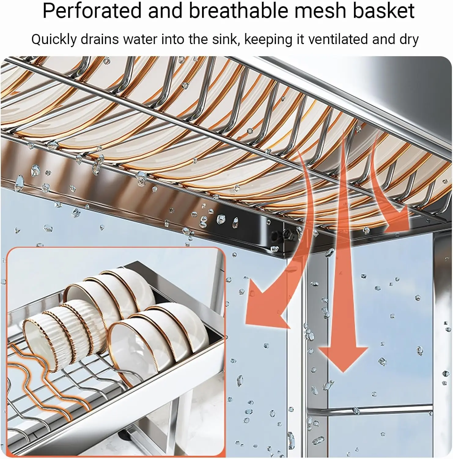 304 Stainless Steel Kitchen Sink Rack Multi-functional Dish Drainer 304 Stainless Steel Kitchen Sink Rack Multi-functional Dish Drainer