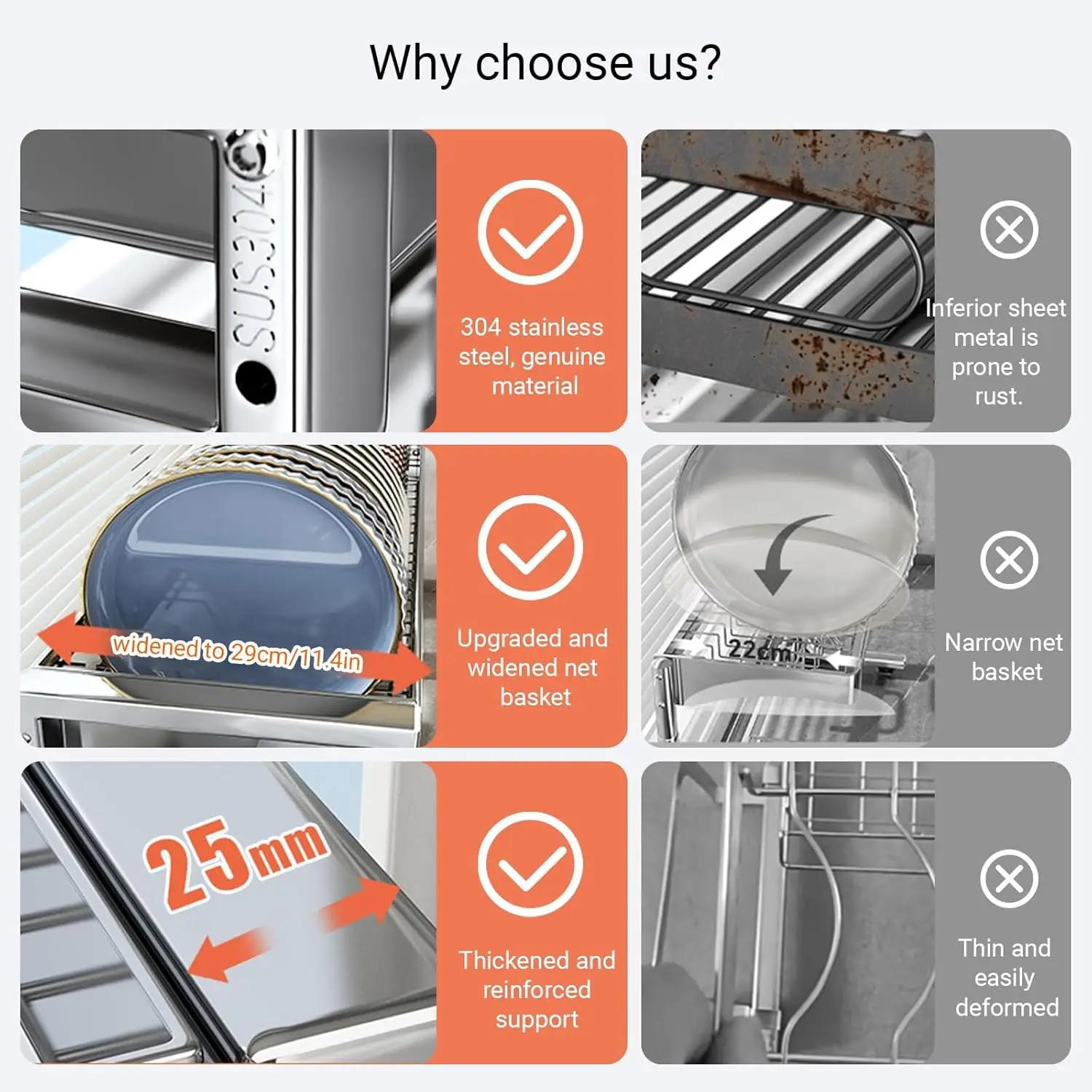 304 Stainless Steel Kitchen Sink Rack Multi-functional Dish Drainer KITCHEN & DINNING Color : 2 layer 96CM Set|1 layer 76CM Set|1 layer 96CM Set|2 layer 66CM Set|2 layer 86CM Set|1 layer 66CM Set 304 Stainless Steel Kitchen Sink Rack Multi-functional Dish Drainer KITCHEN & DINNING Color : 2 layer 96CM Set|1 layer 76CM Set|1 layer 96CM Set|2 layer 66CM Set|2 layer 86CM Set|1 layer 66CM Set