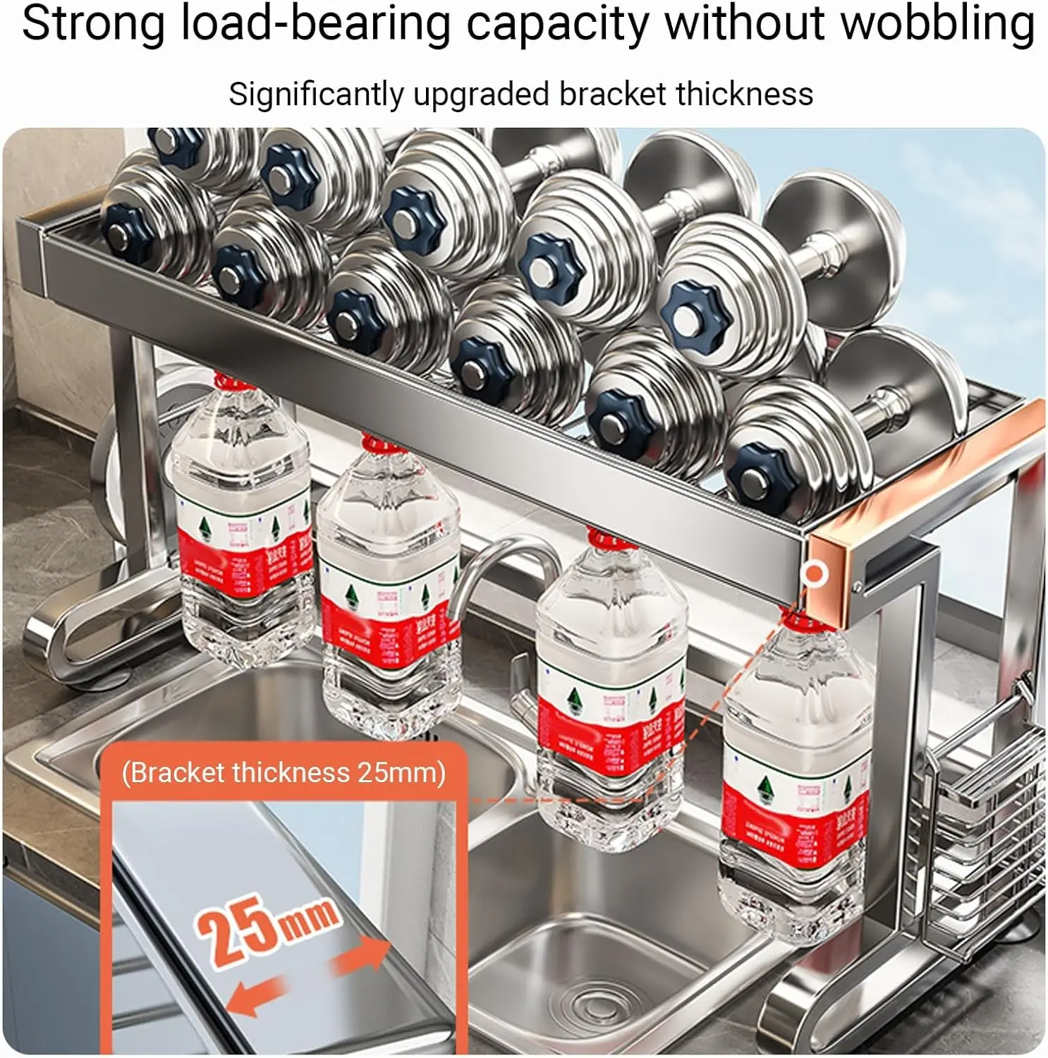 304 Stainless Steel Kitchen Sink Rack Multi-functional Dish Drainer KITCHEN & DINNING Color : 2 layer 96CM Set|1 layer 76CM Set|1 layer 96CM Set|2 layer 66CM Set|2 layer 86CM Set|1 layer 66CM Set 304 Stainless Steel Kitchen Sink Rack Multi-functional Dish Drainer KITCHEN & DINNING Color : 2 layer 96CM Set|1 layer 76CM Set|1 layer 96CM Set|2 layer 66CM Set|2 layer 86CM Set|1 layer 66CM Set