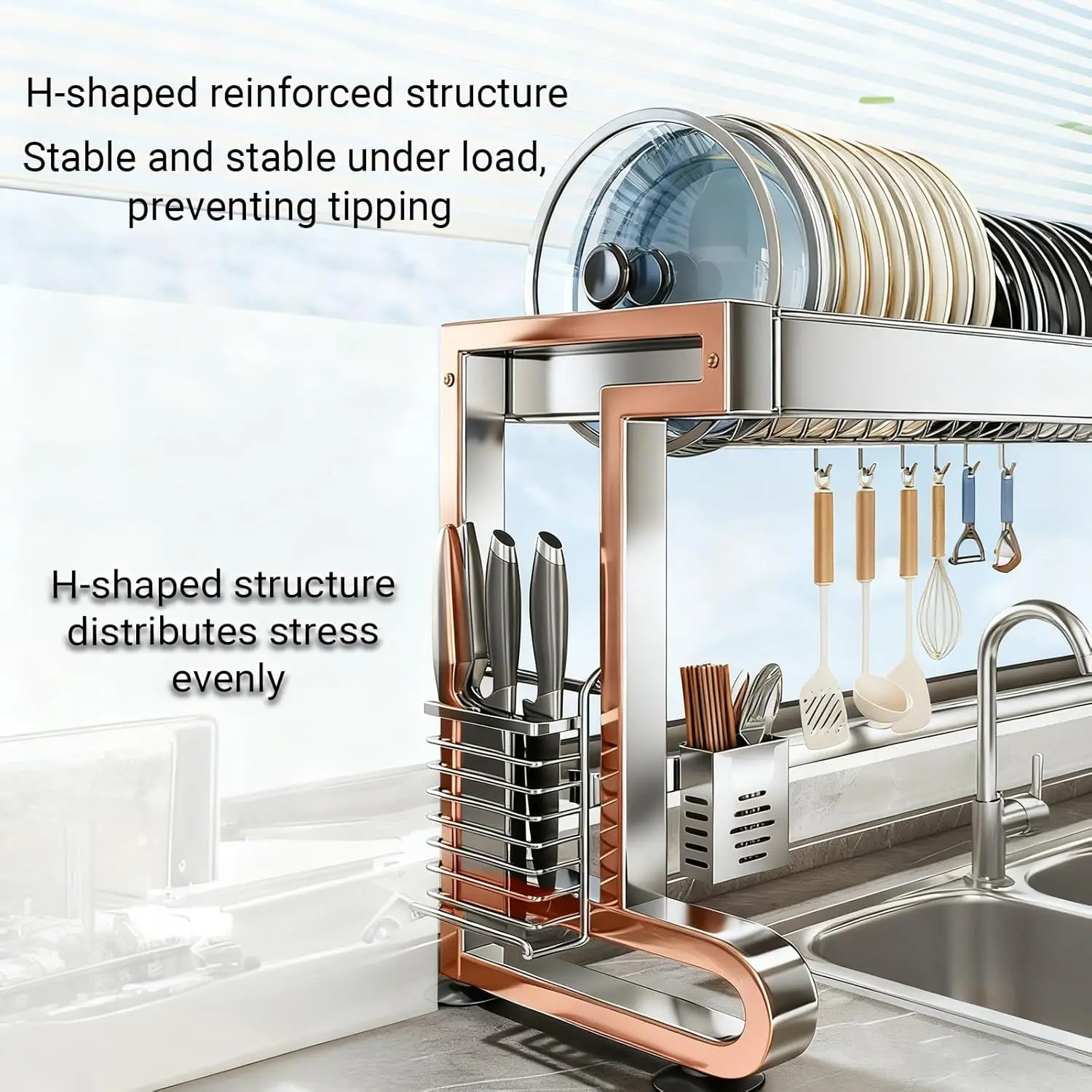 304 Stainless Steel Kitchen Sink Rack Multi-functional Dish Drainer 304 Stainless Steel Kitchen Sink Rack Multi-functional Dish Drainer