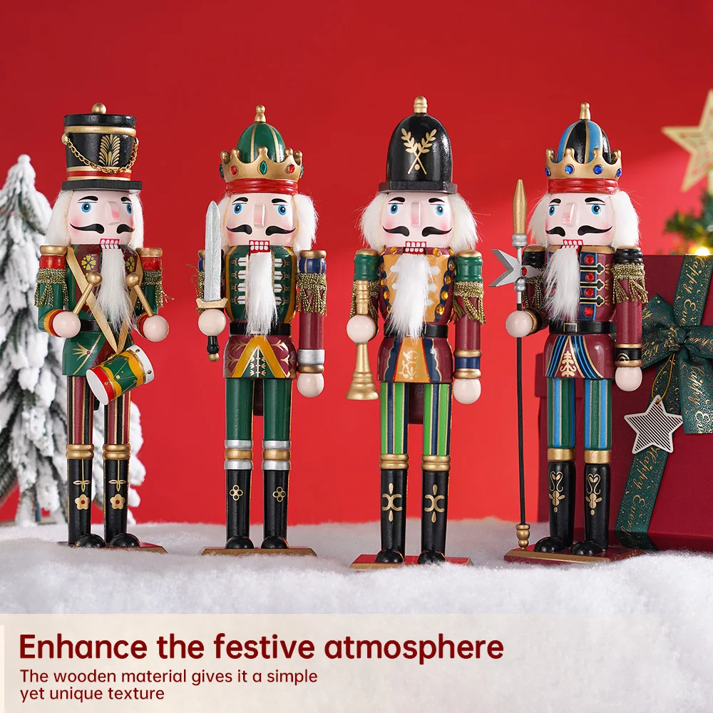 30cm Nutcracker Puppet Soldier Ornament Doll Merry Christmas Decoration Creative Gift Wooden Handicrafts Desktop Cute Ornament 30cm Nutcracker Puppet Soldier Ornament Doll Merry Christmas Decoration Creative Gift Wooden Handicrafts Desktop Cute Ornament