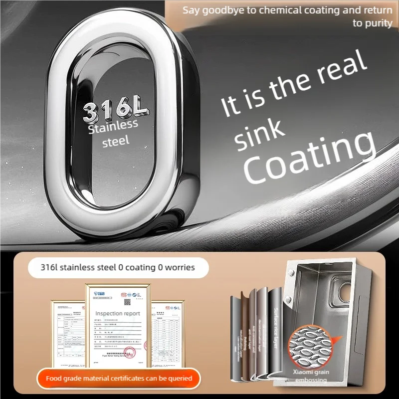 316L Stainless Steels Kitchen Sink KITCHEN & DINNING Color : 8043MS-D|8043MS-A|8043MS-F|7543MS-A|6843MS-F|7543MS-F|7543MS-D|6843MS-D|6843MS-A 316L Stainless Steels Kitchen Sink KITCHEN & DINNING Color : 8043MS-D|8043MS-A|8043MS-F|7543MS-A|6843MS-F|7543MS-F|7543MS-D|6843MS-D|6843MS-A