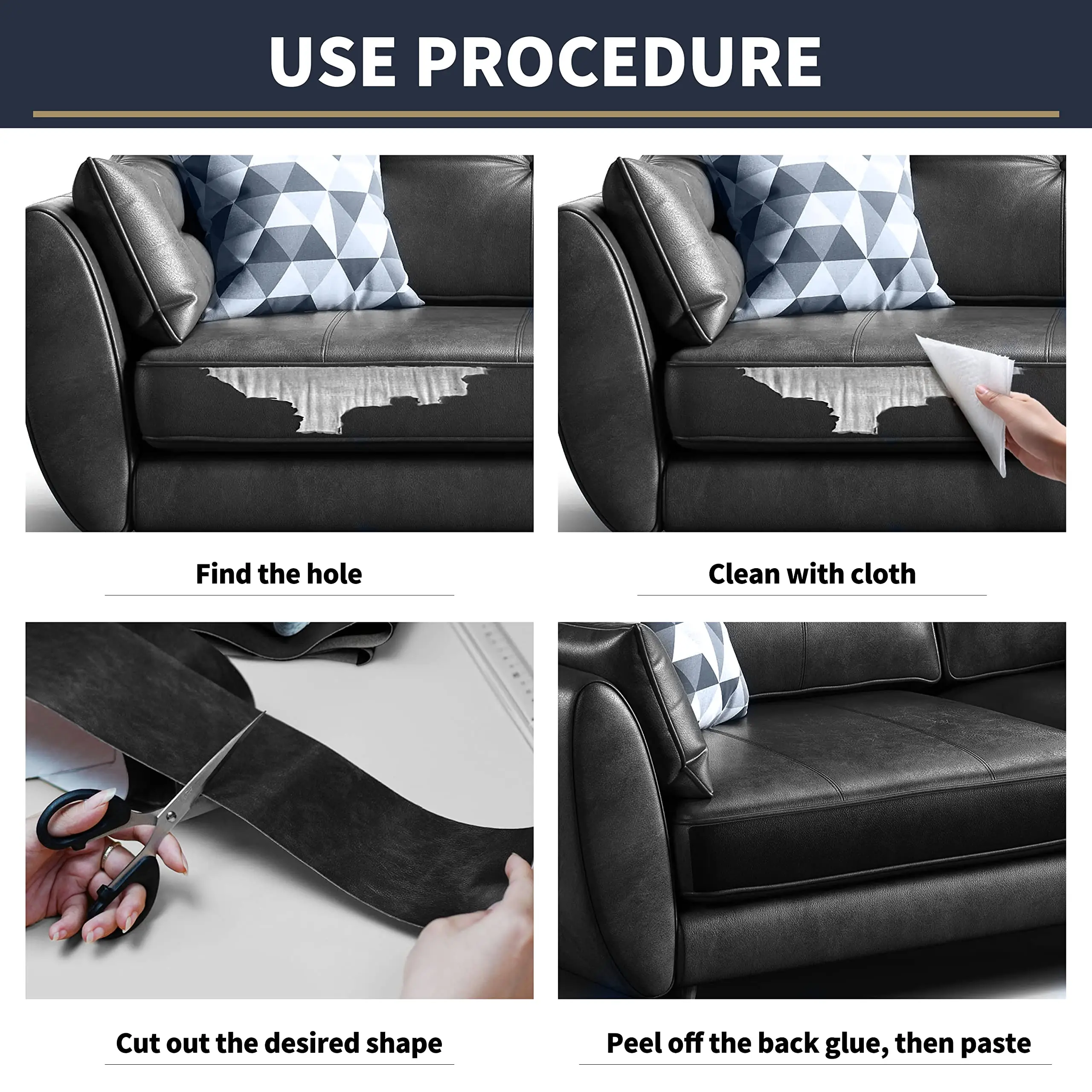 35-200cm Self Adhesive Leather Genuine Repair Patch