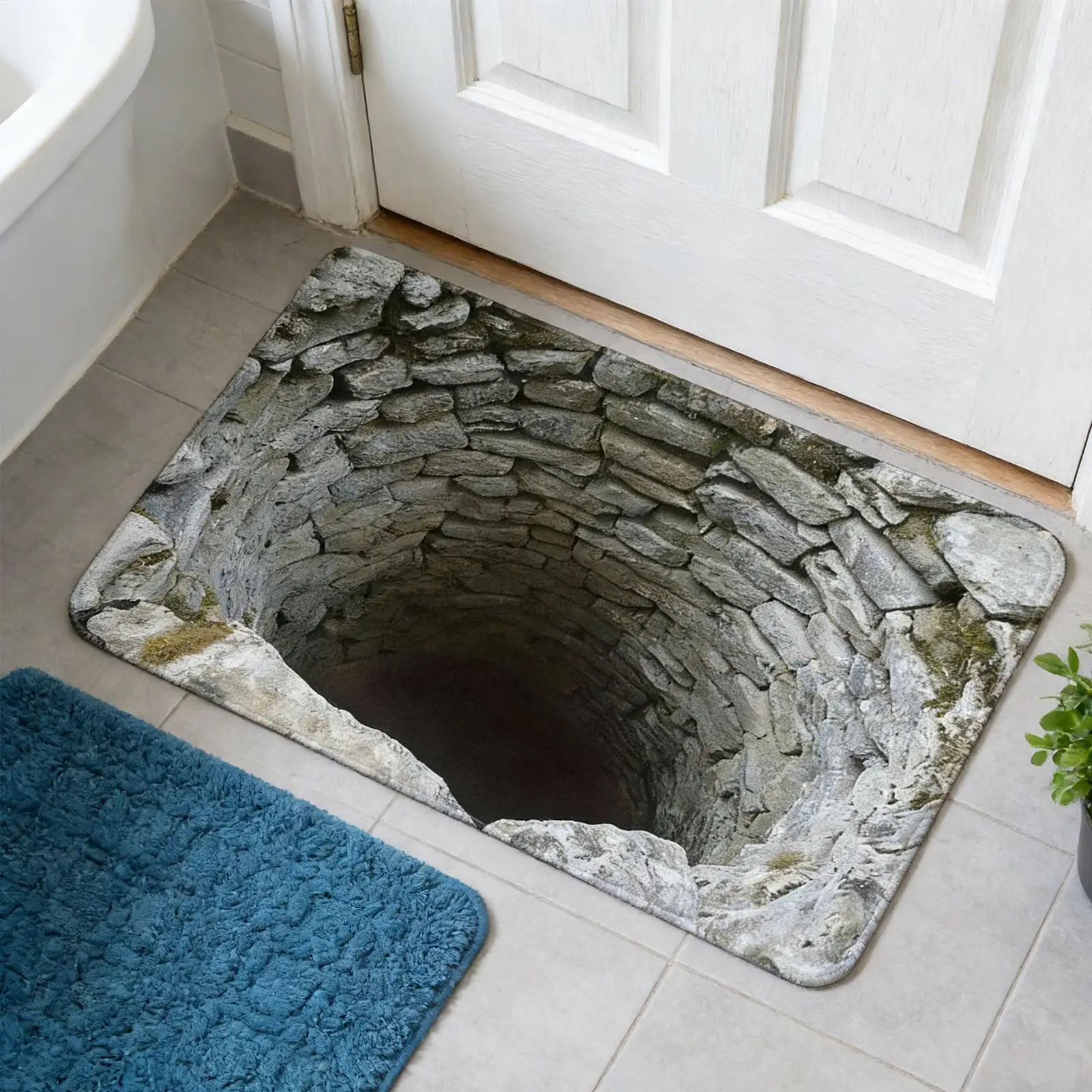 3D Rugs Optical Illusion Anti-Slip Hole Doormat