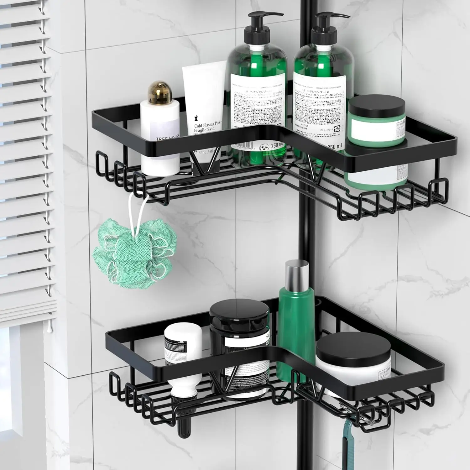 4-Tier Stainless Steel Adjustable Shower Caddy Tension Pole for Bathroom Organization BATHROOM SHELVES Ships From : United States 4-Tier Stainless Steel Adjustable Shower Caddy Tension Pole for Bathroom Organization BATHROOM SHELVES Ships From : United States