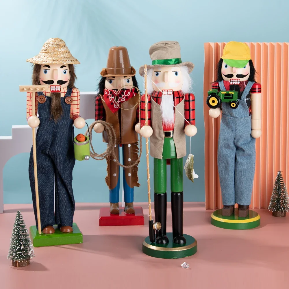 40CM Nutcracker Puppet Soldier Doll Wooden Pendant Handcraft Ornament Desktop Ornament Vintage Gift Christmas Home Decoration 40CM Nutcracker Puppet Soldier Doll Wooden Pendant Handcraft Ornament Desktop Ornament Vintage Gift Christmas Home Decoration