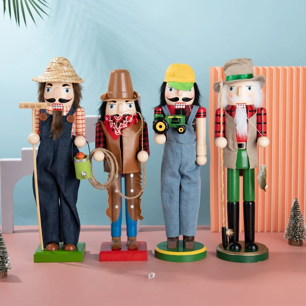 40CM Nutcracker Puppet Soldier Doll Wooden Pendant Handcraft Ornament Desktop Ornament Vintage Gift Christmas Home Decoration 40CM Nutcracker Puppet Soldier Doll Wooden Pendant Handcraft Ornament Desktop Ornament Vintage Gift Christmas Home Decoration