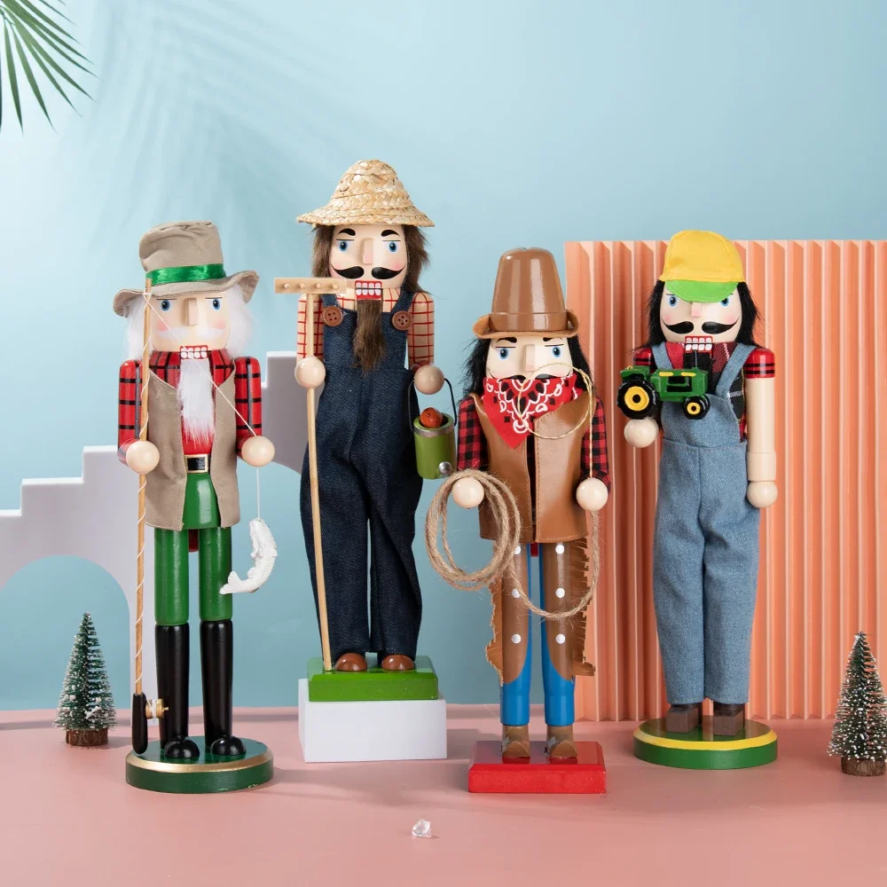 40CM Nutcracker Puppet Soldier Doll Wooden Pendant Handcraft Ornament Desktop Ornament Vintage Gift Christmas Home Decoration 40CM Nutcracker Puppet Soldier Doll Wooden Pendant Handcraft Ornament Desktop Ornament Vintage Gift Christmas Home Decoration