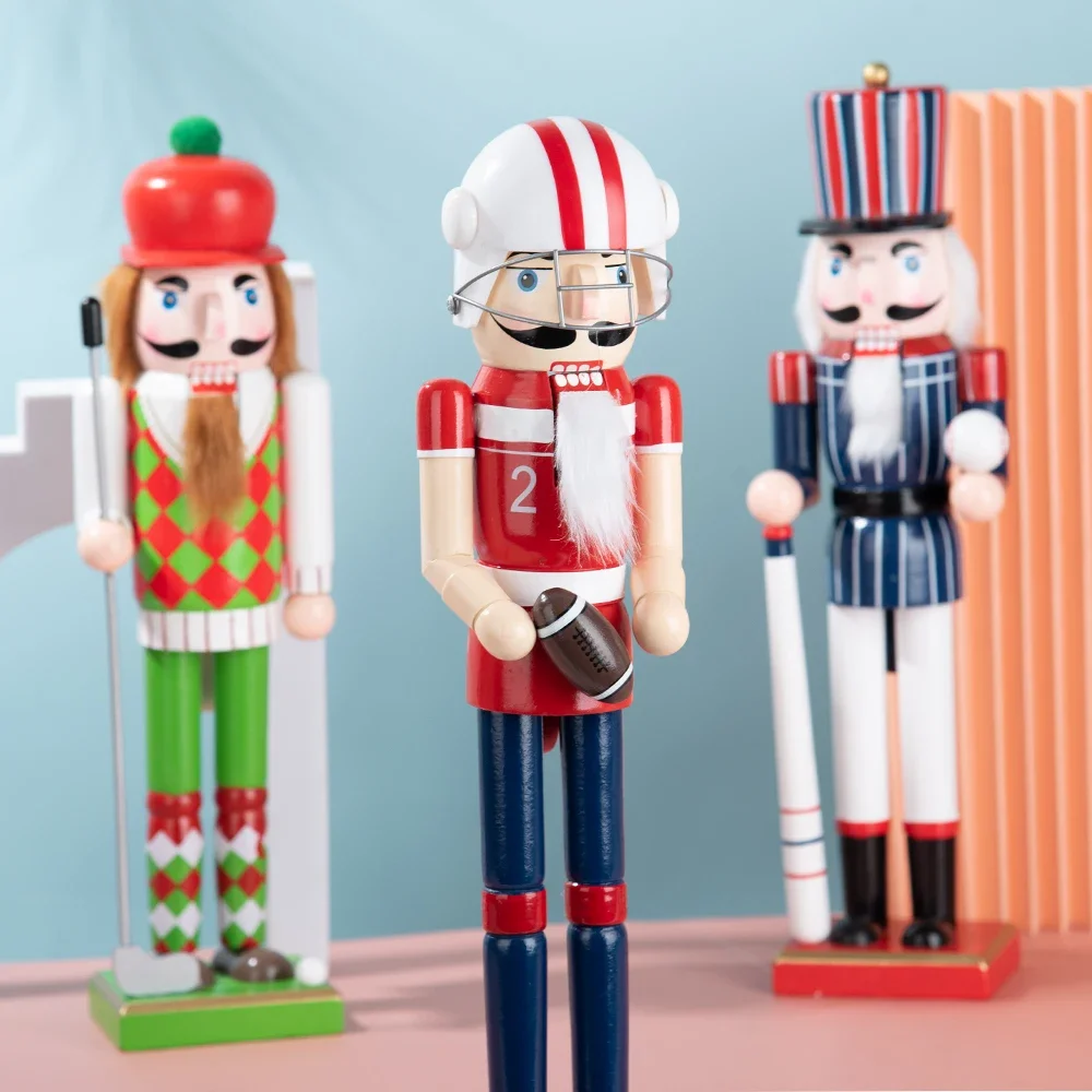 40CM Nutcracker Puppet Soldier Doll Wooden Pendant Handcraft Ornament Desktop Ornament Vintage Gift Christmas Home Decoration 40CM Nutcracker Puppet Soldier Doll Wooden Pendant Handcraft Ornament Desktop Ornament Vintage Gift Christmas Home Decoration