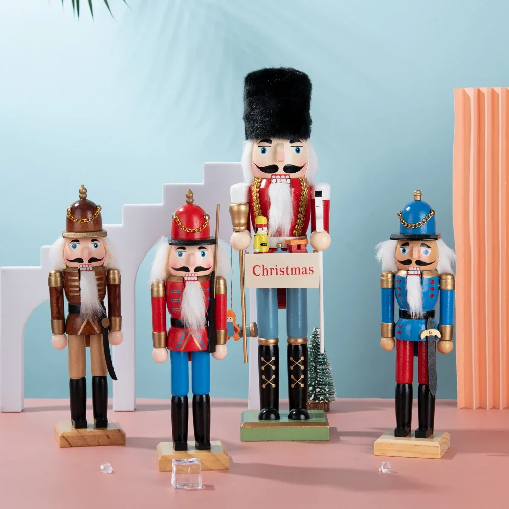 40CM Nutcracker Puppet Soldier Doll Wooden Pendant Handcraft Ornament Desktop Ornament Vintage Gift Christmas Home Decoration 40CM Nutcracker Puppet Soldier Doll Wooden Pendant Handcraft Ornament Desktop Ornament Vintage Gift Christmas Home Decoration