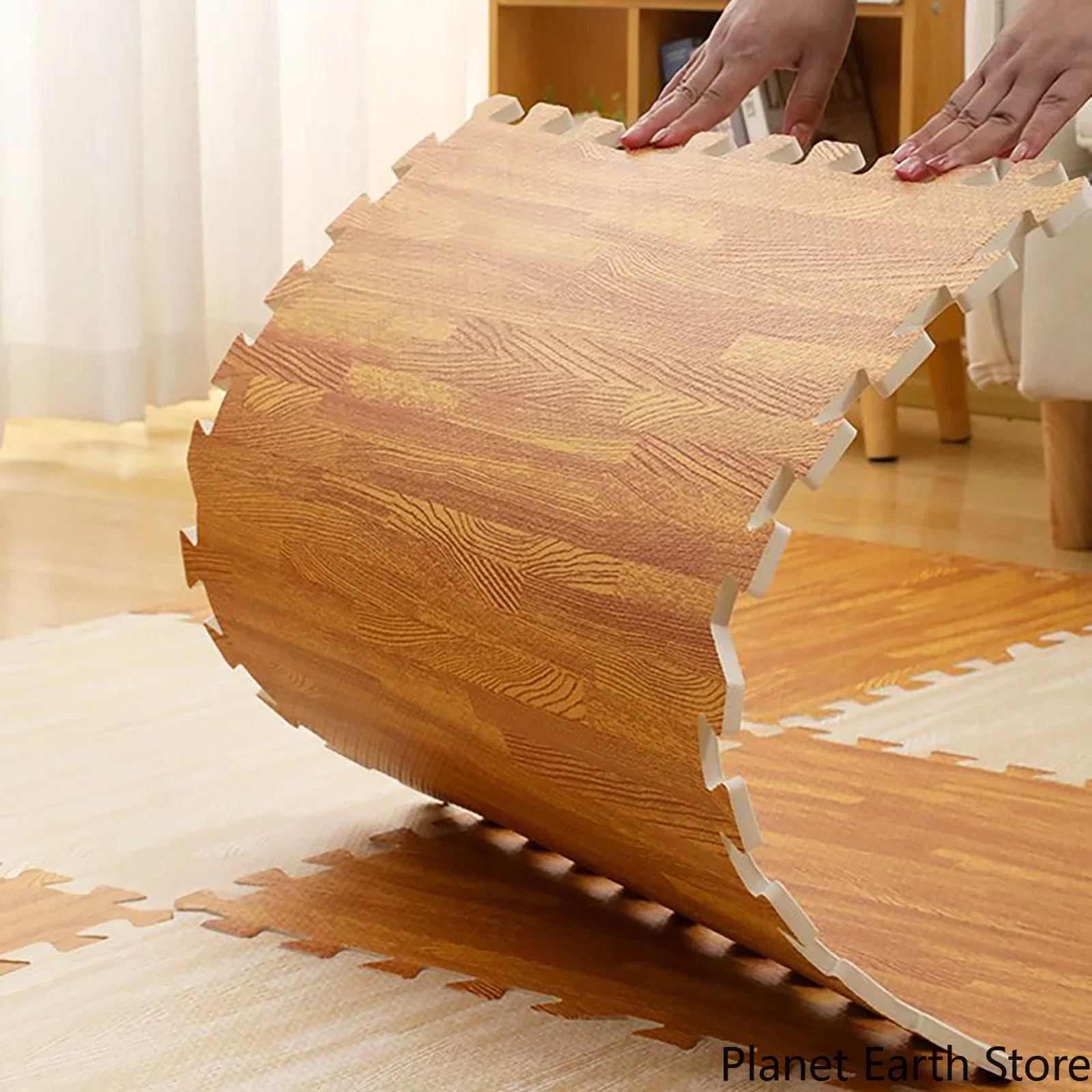 4/8/16/20Pcs Wood Grain Puzzle Mat