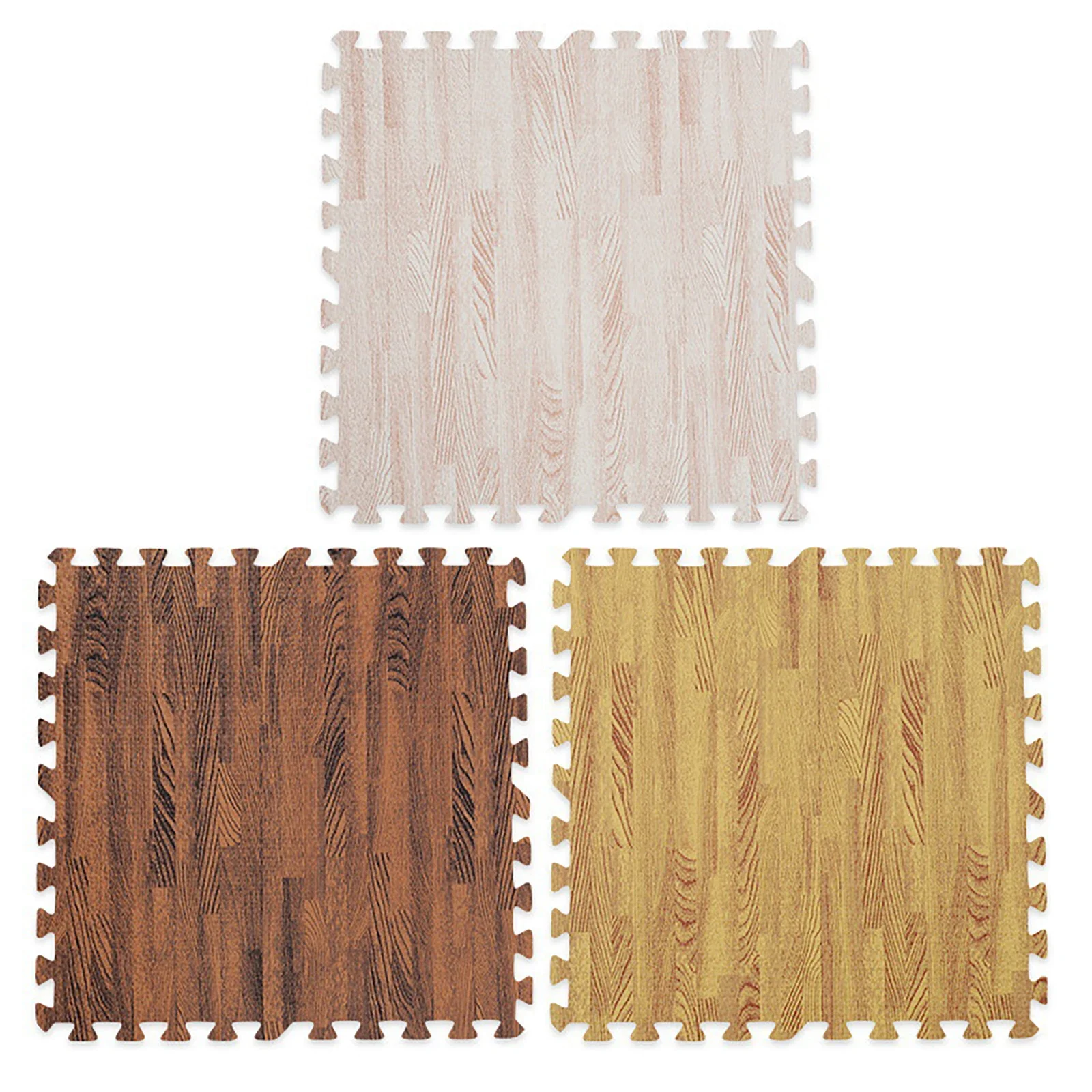 4/8/16/20Pcs Wood Grain Puzzle Mat