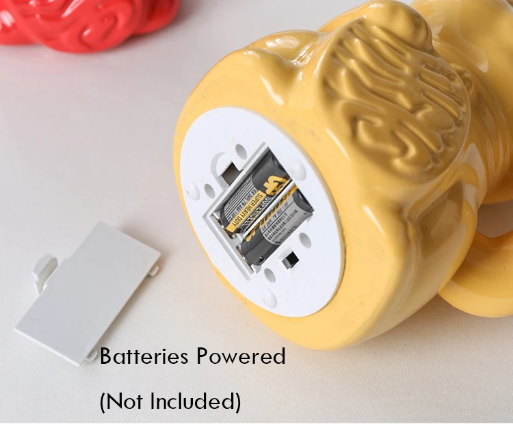 5.9 Inch Ceramic Lucky Cat Waving Arm Maneki Neko Beckoning Cat for Fortune