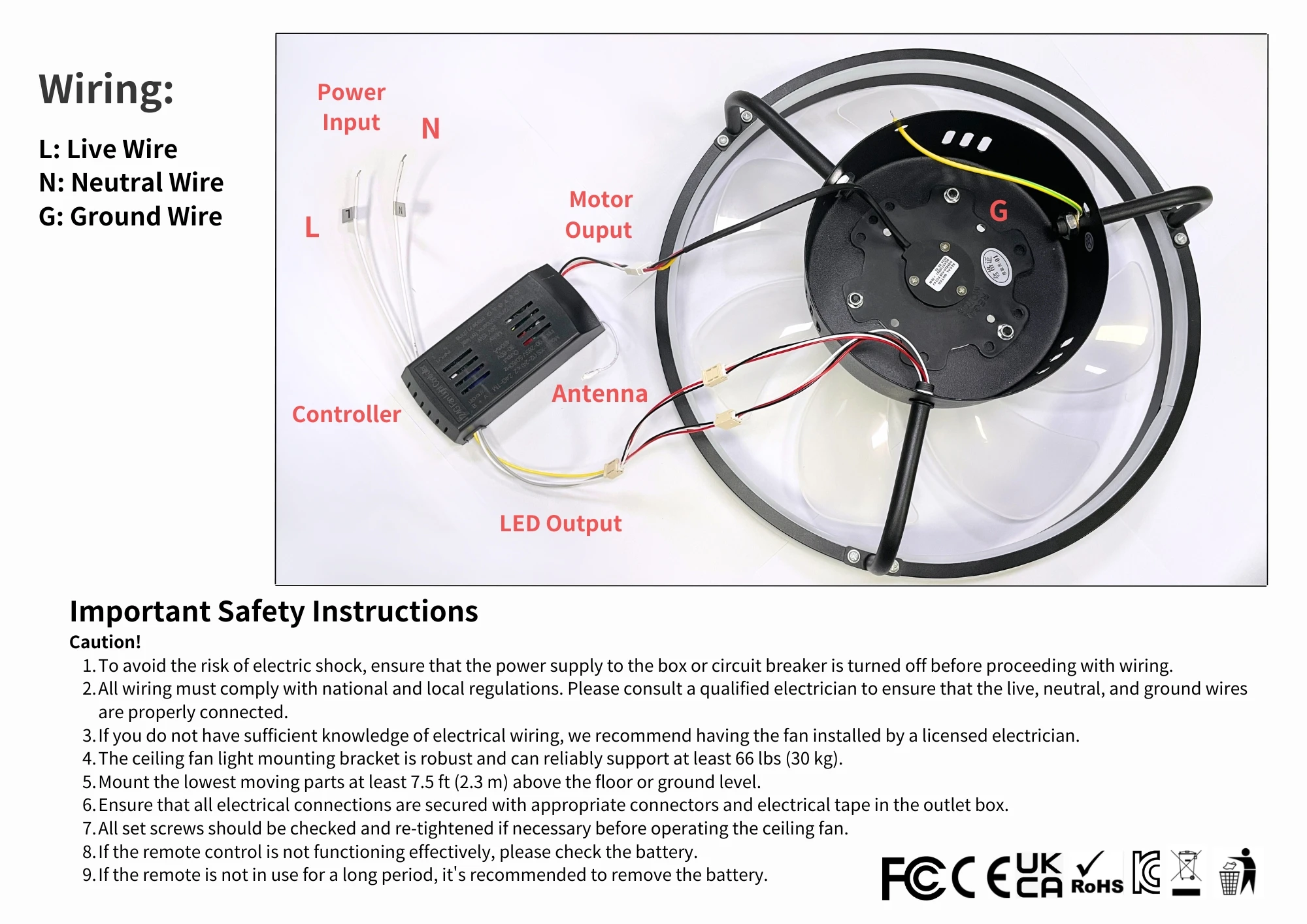 55W Ceiling Fan With Light Ceiling LED Light Fan with Remote 55W Ceiling Fan With Light Ceiling LED Light Fan with Remote