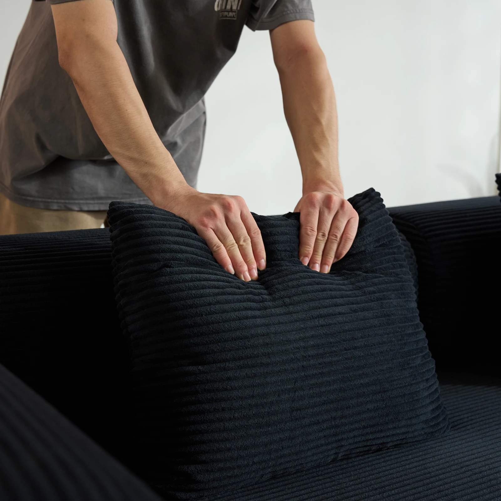 79″ Convertible Sofa Bed with Fixed-Shape Frame & Removable Armrests MODERN FURNITURES Color : Dark Gray|Beige|Light Green|Pink|Orange|Brown|Black 79