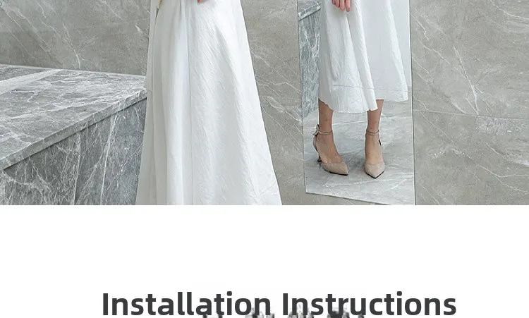 Acrylic Full Body Mirror Wall Sticker Self Adhesive Makeup Dressing Decorative Mirror for Bedroom Dormitory Nordic Style