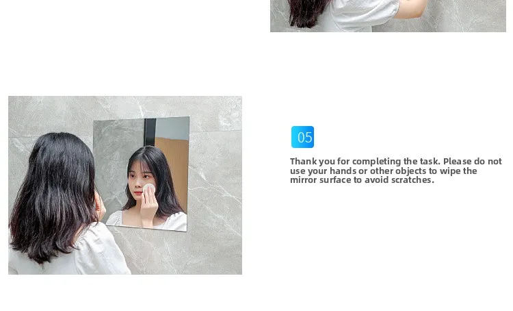 Acrylic Full Body Mirror Wall Sticker Self Adhesive Makeup Dressing Decorative Mirror for Bedroom Dormitory Nordic Style