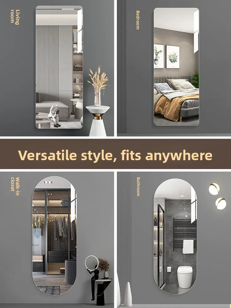 Acrylic Full Body Mirror Wall Sticker Self Adhesive Makeup Dressing Decorative Mirror for Bedroom Dormitory Nordic Style Acrylic Full Body Mirror Wall Sticker Self Adhesive Makeup Dressing Decorative Mirror for Bedroom Dormitory Nordic Style