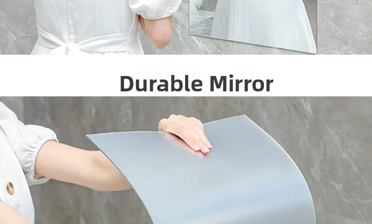 Acrylic Full Body Mirror Wall Sticker Self Adhesive Makeup Dressing Decorative Mirror for Bedroom Dormitory Nordic Style