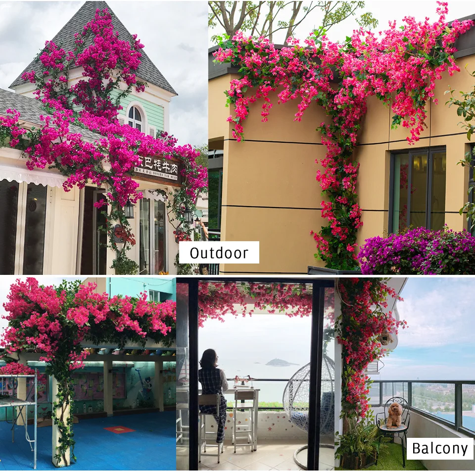 Artificial Flower Rattan Tree Vine Bougainvillea Floral Wall Plants Artificial Flower Rattan Tree Vine Bougainvillea Floral Wall Plants