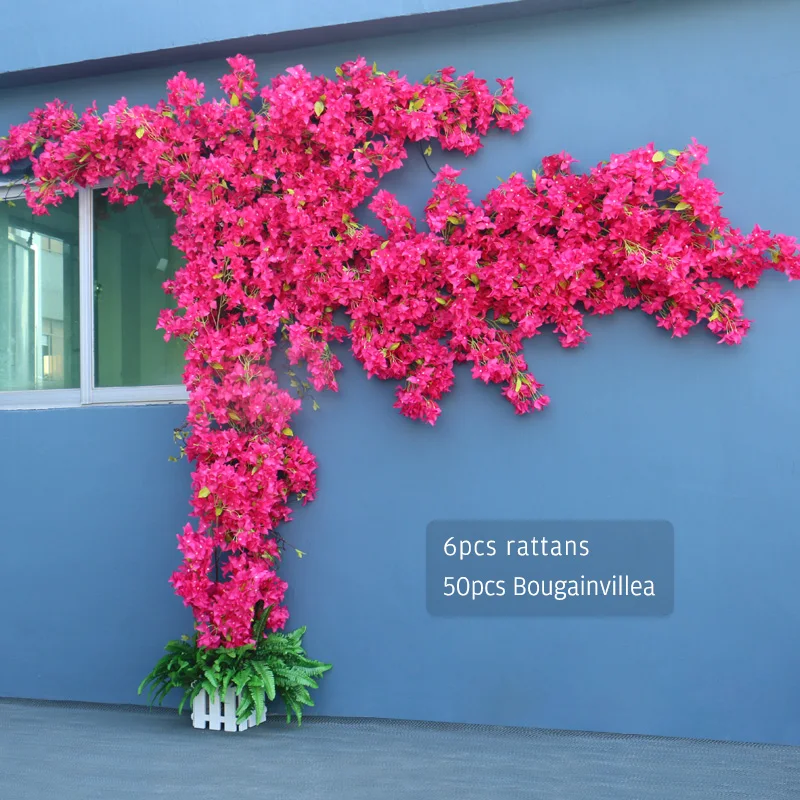 Artificial Flower Rattan Tree Vine Bougainvillea Floral Wall Plants Color : Rose red C|Rose red D|6 pcs rattan|Purple A|Purple B|Purple C|Purple D|Rose red A|Rose red B Artificial Flower Rattan Tree Vine Bougainvillea Floral Wall Plants Color : Rose red C|Rose red D|6 pcs rattan|Purple A|Purple B|Purple C|Purple D|Rose red A|Rose red B