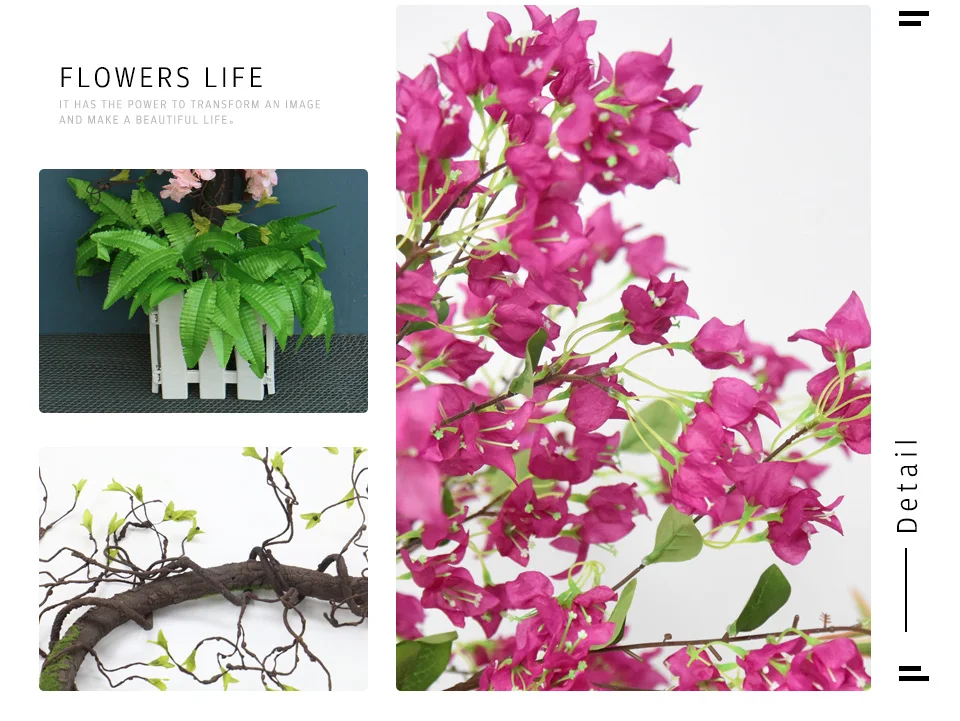 Artificial Flower Rattan Tree Vine Bougainvillea Floral Wall Plants Artificial Flower Rattan Tree Vine Bougainvillea Floral Wall Plants