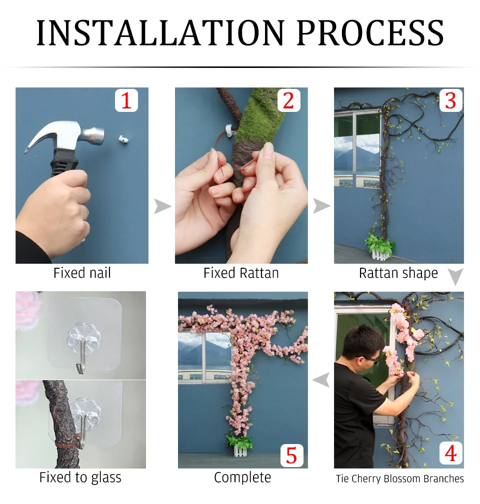 Artificial Flower Rattan Tree Vine Bougainvillea Floral Wall Plants Artificial Flower Rattan Tree Vine Bougainvillea Floral Wall Plants